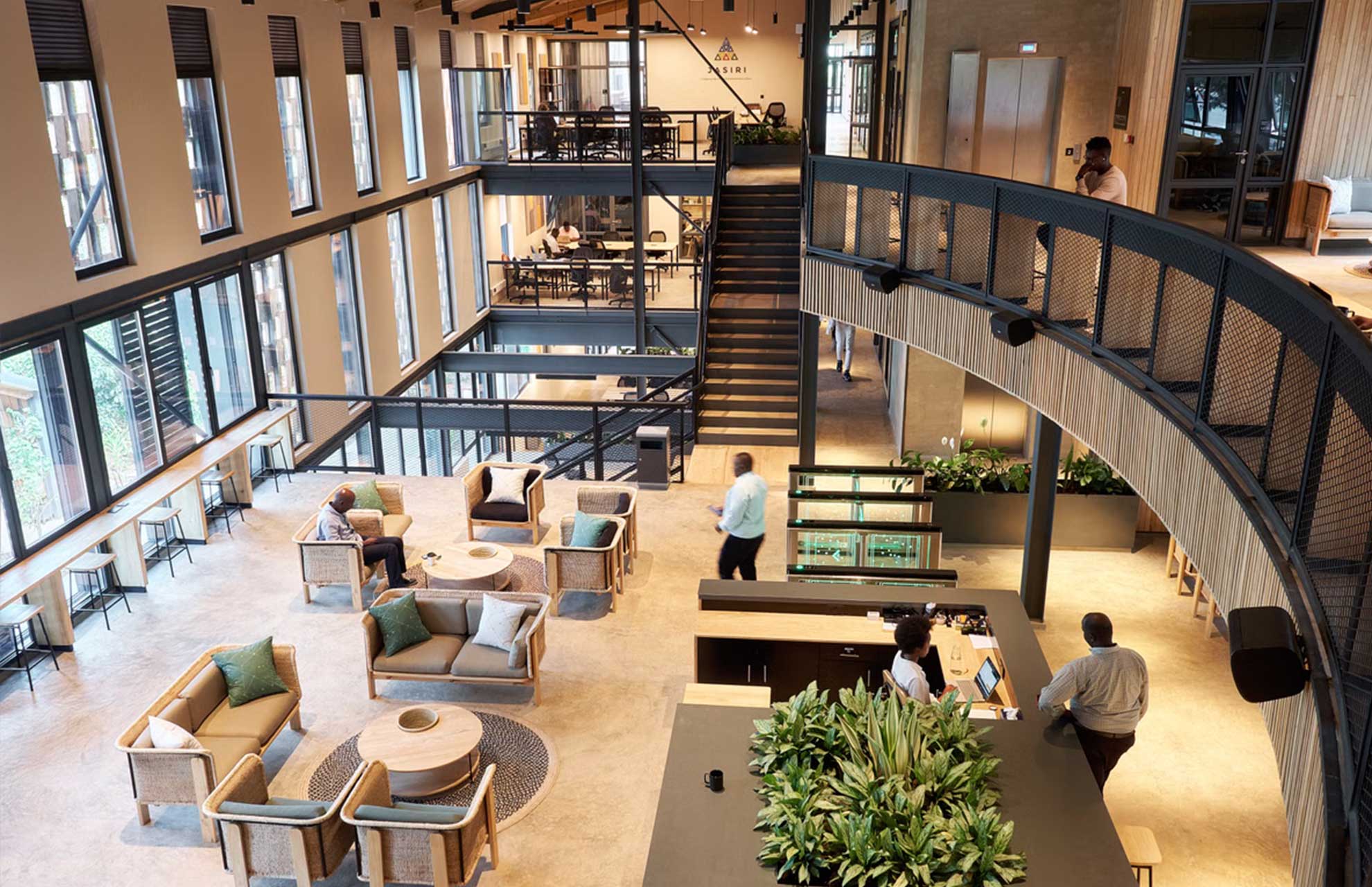 Modern startup coworking space — Norrsken House Kigali is one of Africa's largest entrepreneurship hubs, bringing deal flow, mentorship and investor access to companies operating from Rwanda